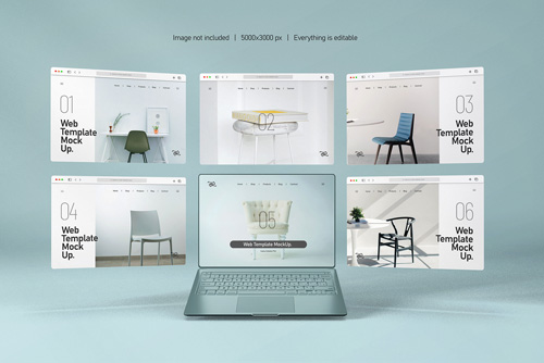 موکاپ PSD لپ تاپ مناسب برای پیش نمایش وبسایت لایه باز و قابل ویرایش